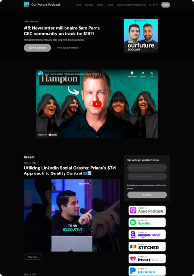 Podcast Website Right