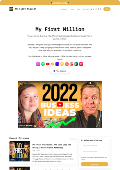 Podcast Website Right