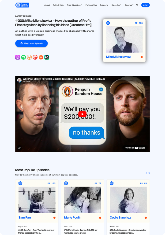 Podcast website example